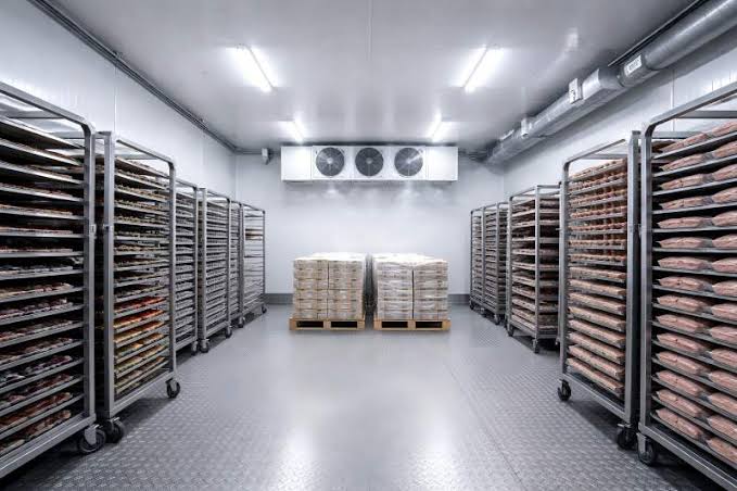 Commercial freezer room with insulated panel construction